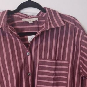 LOFT 100% Cotton Striped Shirt